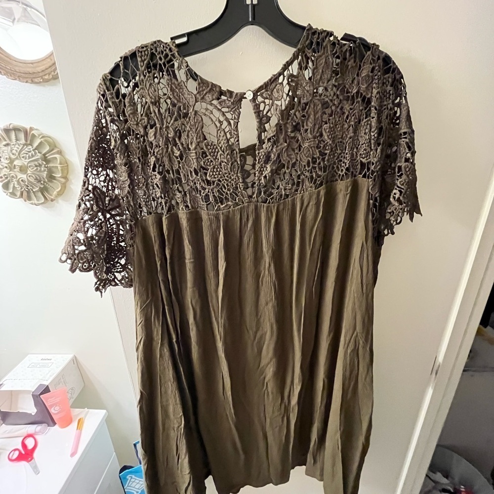 Elegant Olive Lace Women's Dress​​​